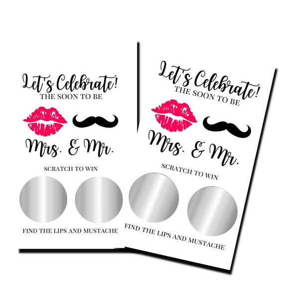 Bridal Shower Games - Let's Celebrate - 50 Scratch Off Cards - Bachelorette - Picture 1 of 4
